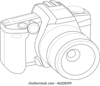 Vector model of camera on white background