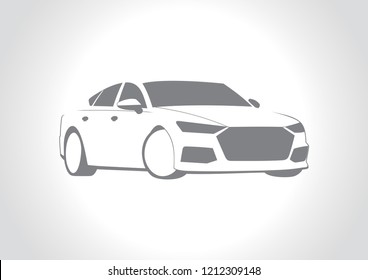 vector model of car silhouette. Audi A7.