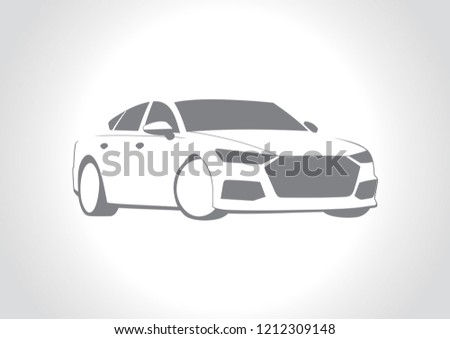 vector model of car silhouette. Audi A7.