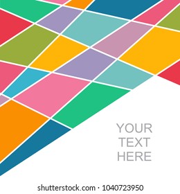 The vector model for filling with the text. Multi-color background.
