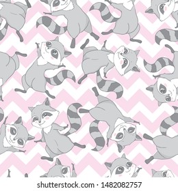 Vector model of a funny raccoon. Cute Cartoon. Children illustration.