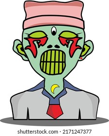 vector model monster and ghost icon, suitable design for symbols, logos, memes, backgrounds