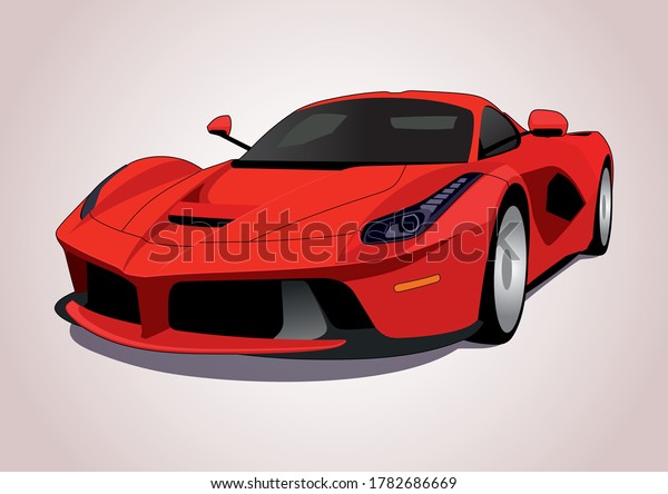 Vector Model Red Super Car Laferrari Stock Vector (Royalty Free) 1782686669