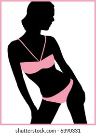 Vector Model Silhouette Bathing Suit Stock Vector Royalty Free