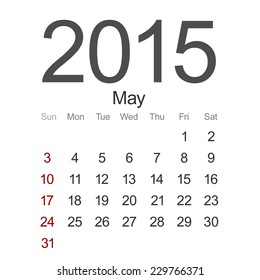 Vector modern 2015 calendar. may. Eps 10