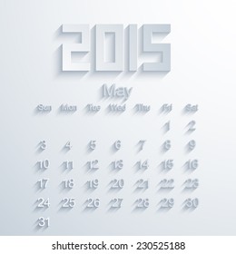 Vector modern 2015 calendar. may. Eps 10