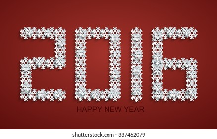 Vector modern 2016 happy new year background. Invitation postcard