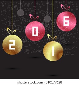 vector modern 2016 New Year background. Creative illustration 
