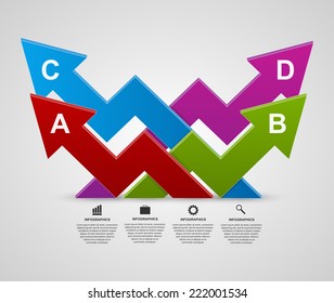 Vector modern 3d arrows infographic design template.