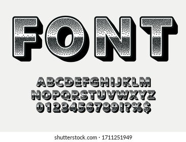 Vector Modern 3d Font With Long Shadow.