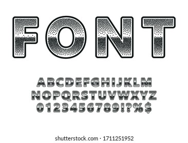 Vector modern 3d font with long shadow.