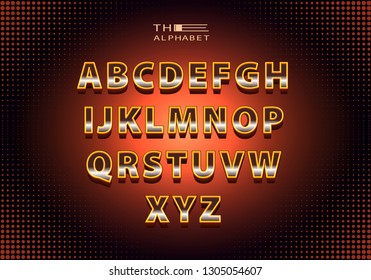 Vector of modern 3D neon font letters. Glow alphabet with fluorescent light. Glowing 3d letters. Vector of stylized colorful and creative Neon font.
