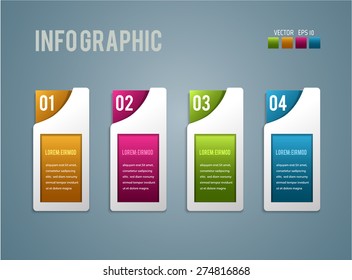 Vector Modern 4 options Infographic Template design.Step for presentation and workflow banner design. 