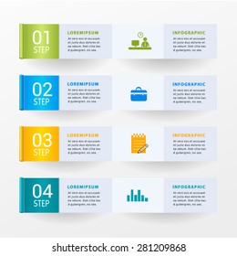 Vector Modern 4 options Infographic Template design.Step for presentation and workflow banner design. 