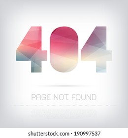 Vector modern 404 page design with colorful trendy and modern polygonal texture