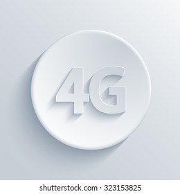 Vector modern 4g light circle icon with shadow