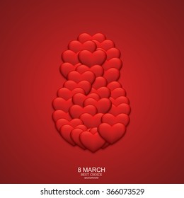 Vector modern 8 march background. Womens day banner. Eps10