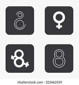 Vector modern 8 march icons set on white background