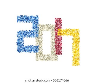 Vector modern abstract 2017 Happy New Year background