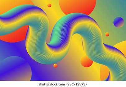 vector de fondo fluido colorido y abstracto moderno 3D