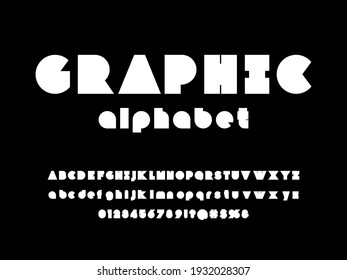 Vector of modern abstract alphabet design uppercase, lowercase, numbers and symbols