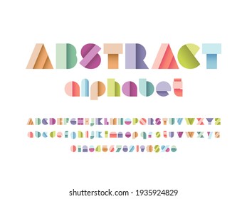 Vector of modern abstract alphabet design uppercase, lowercase, numbers and symbols