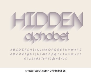 Vector of modern abstract alphabet design with uppercase, lowercase, numbers and symbols