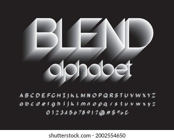 Vector of modern abstract alphabet design with uppercase, lowercase, numbers and symbols