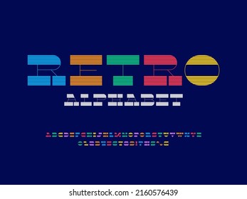 Vector of modern abstract alphabet design uppercase, numbers and symbols
