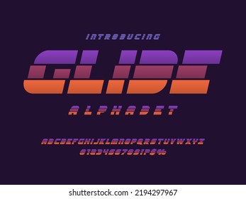 Vector of modern abstract alphabet design with uppercase, numbers and symbols