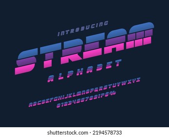 Vector of modern abstract alphabet design with uppercase, numbers and symbols