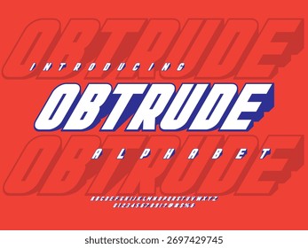 Vector del diseño abstracto moderno del alfabeto en mayúsculas, números y símbolos