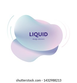Vector modern abstract amoeba banner. Pastel color cian, pink, violet gradient in liquid style frame on white background. Template for trendy design of a poster, logo, flyer of presentation, web, card