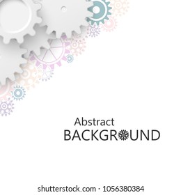Vector modern abstract background with colorful gears.