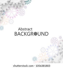 Vector modern abstract background with colorful gears.