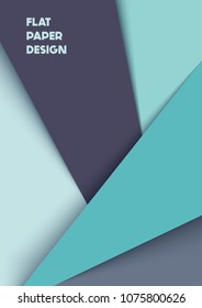 Vector modern abstract background, flat paper postcard in soft colors, geometric shapes with shadows