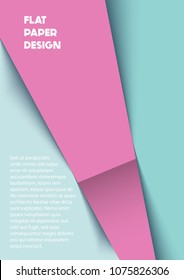 Vector modern abstract background, flat paper postcard in soft colors, geometric shapes with shadows