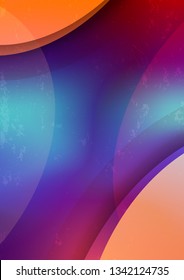 Vector modern abstract background template for banner,flyer,poster,presentation,brochure,cover,backdrop.Colorful design layout digital graphic with purple texture gradient and with orange half circles