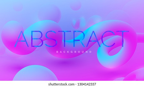 VECTOR modern abstract background with text. Trendy gradient shapes composition in light puple and blue neon colors. Futuristic design.