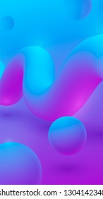 VECTOR modern abstract background. Trendy gradient shapes composition in puple and blue neon colors with highlights. Futuristic design. Vertical orientation. Trendy colors.