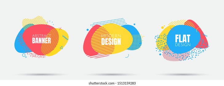 Vector modern abstract banners. Flat geometric dynamic color. Modern Art graphics. Element for design business cards, invitations, flyers and brochures. Bright template. Trendy background set