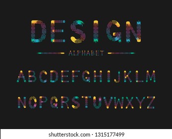 Vector of modern abstract bright font and alphabet