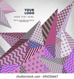 Vector modern abstract card with retro style geometric shapes