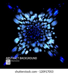 Vector modern abstract christmas star background, with blurred defocused lights.