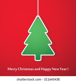 Vector modern abstract Christmas tree background. Linear design. 