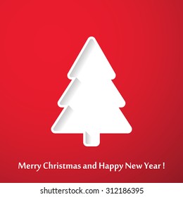 Vector modern abstract Christmas tree background. Linear design. 