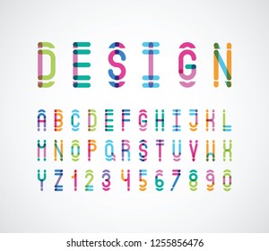 vector of modern abstract color font and alphabet