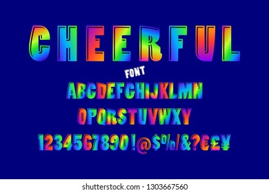 Vector of modern abstract color font and alphabet. Vector illustration