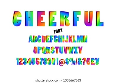Vector of modern abstract color font and alphabet. Vector illustration