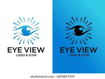 Diseño de icono de logotipo de ojo abstracto moderno de Vector